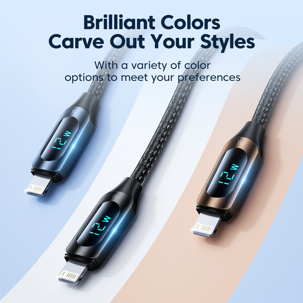 TOOCKI TQ-X03A1 2.4A 1m USB-A to Lightning Charging Cable Digital Display Braided Data Cord TOOCKI TQ-X03A1 2.4A 1m USB-A to Lightning Charging Cable Digital Display Braided Data Cord